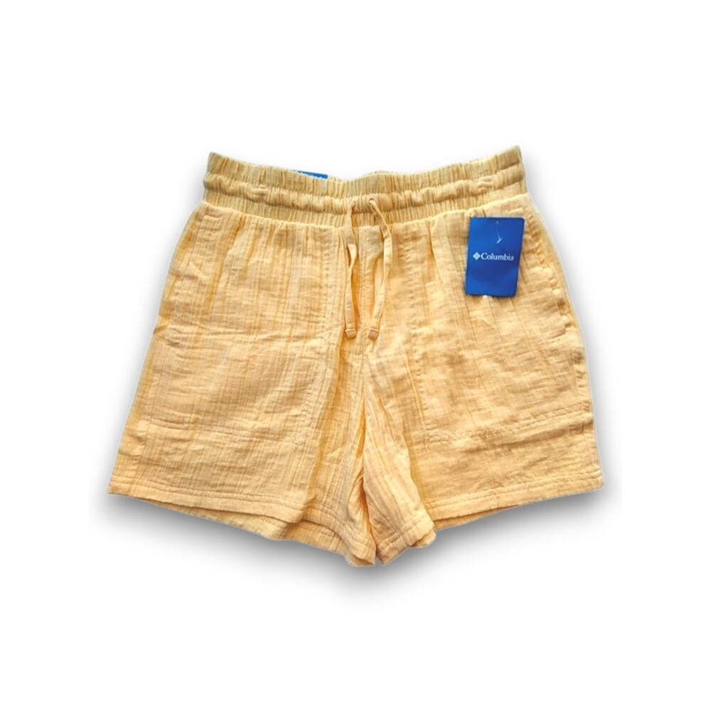Columbia Sunkissed Yellow Cotton Drawstring Shorts NWT - Size M - Picture 6 of 10